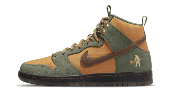 Nike SB Dunk High Pass~Port Work Boots czarny-zielony - widok główny z boku | Saturaise.com
