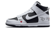 Yeezy SB Dunk High Supreme By Any Means Black czarny-biały - widok główny z boku | Saturaise.com