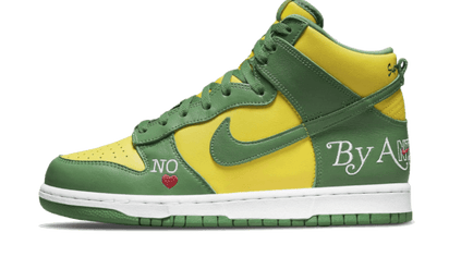 Nike SB Dunk High Supreme By Any Means Brazil zielono-czarny - widok główny z boku | Saturaise.com