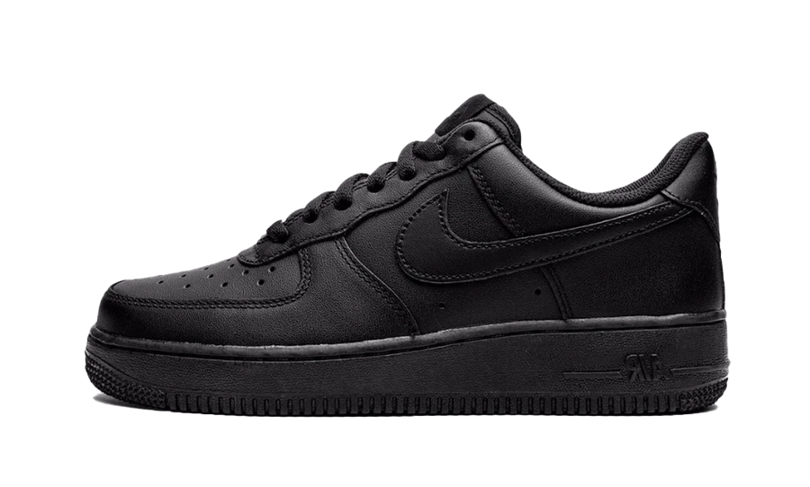 Nike Air Force 1 Low '07 Triple Black czarny-szary - widok główny z boku | Saturaise.com