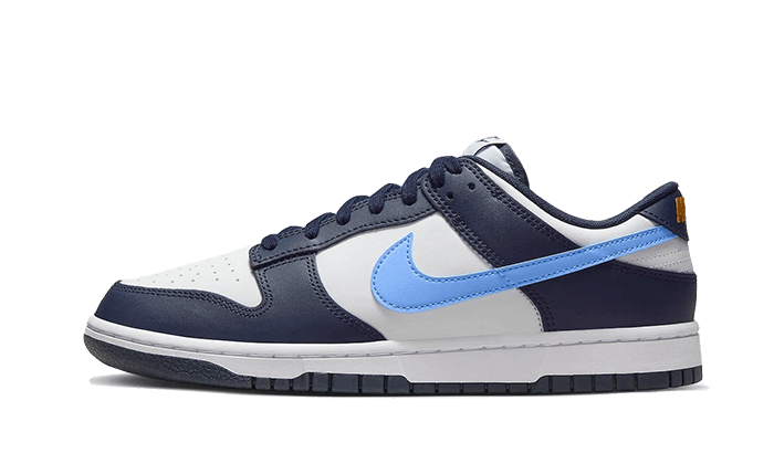 Nike Dunk Low Midnight Navy University Blue niebiesko-biały - widok główny z boku | Saturaise.com