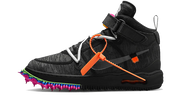 Nike Air Force 1 Mid Off-White Clear Black biało-pomarańczowy - widok główny z boku | Saturaise.com