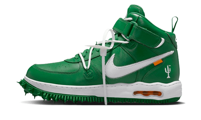 Nike Off-White Air Force 1 Mid SP Pine Green - widok główny z boku - Streetwear