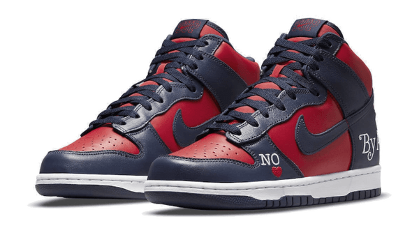SB Dunk High Supreme By Any Means Navy - Kup oryginalne SB Dunk High Supreme By Any Means Navy - widok z drugiego boku - Sneakersy