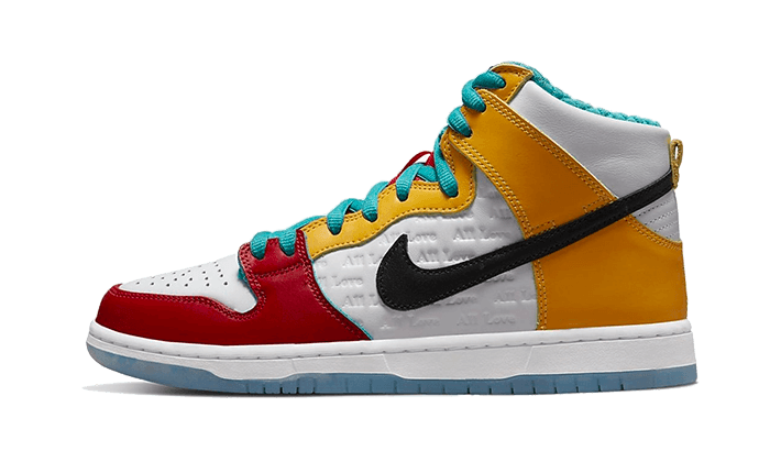 Nike SB Dunk High Pro froSkate All Love biały-czerwony - widok główny z boku | Saturaise.com
