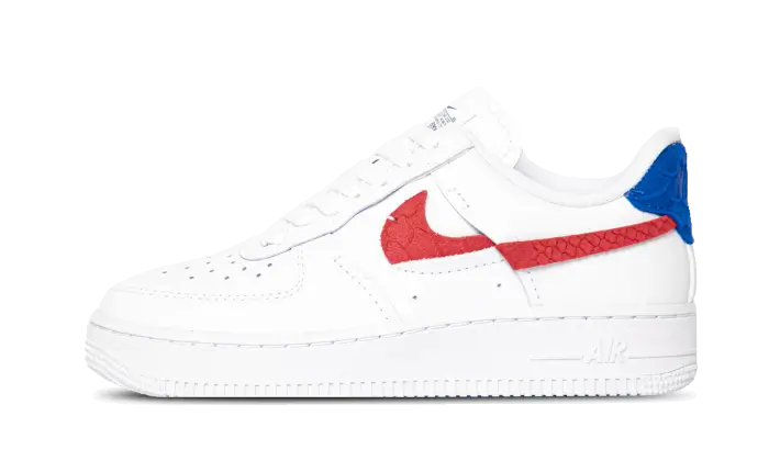 Nike Air Force 1 Low LXX White Red Royal czarno-niebieski - widok główny z boku | Saturaise.com