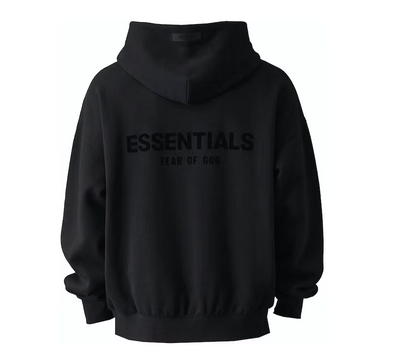 Fear of God Essentials Pullover Chest Logo Hoodie Stretch Limo/Black FW22 - widok z drugiego boku - Premium Quality