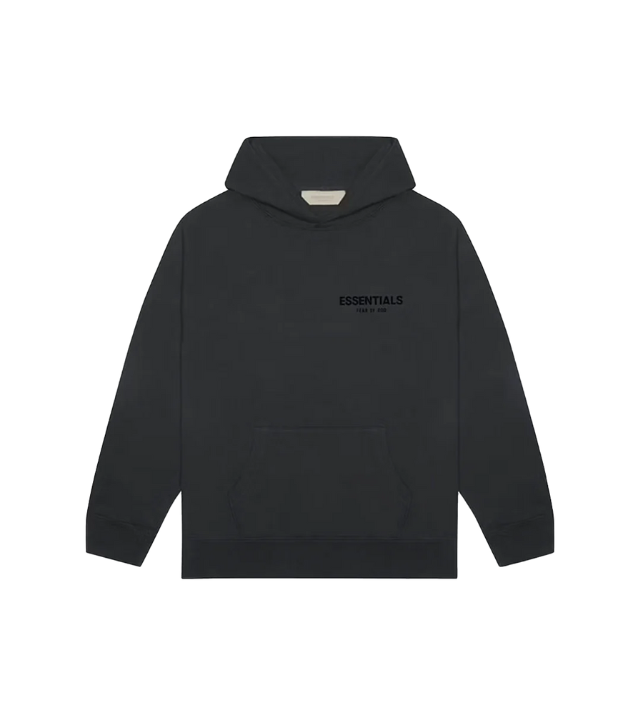 Fear Of God Fear of God Essentials Pullover Chest Logo Hoodie Stretch Limo/Black FW22 czarny-biały - widok główny z boku | Sa
