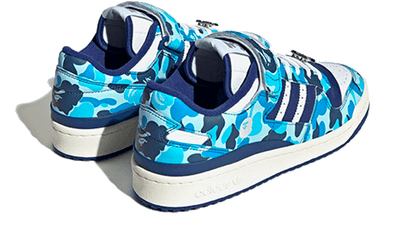 Buty Adidas Forum 84 Low Bape 30th Anniversary Blue Camo - widok z przodu - Rozmiary EU