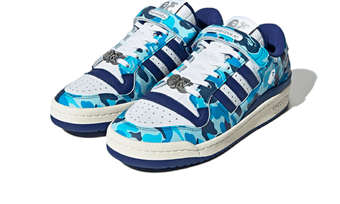 Kup oryginalne Forum 84 Low Bape 30th Anniversary Blue Camo - widok z drugiego boku - Sneakersy