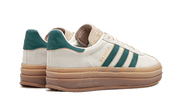 Buty Adidas Gazelle Bold Magic Beige Collegiate Green - widok z przodu - Rozmiary EU