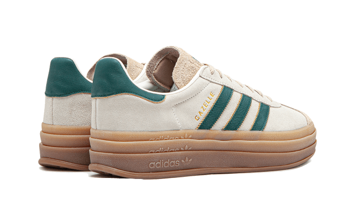 Buty Adidas Gazelle Bold Magic Beige Collegiate Green - widok z przodu - Rozmiary EU