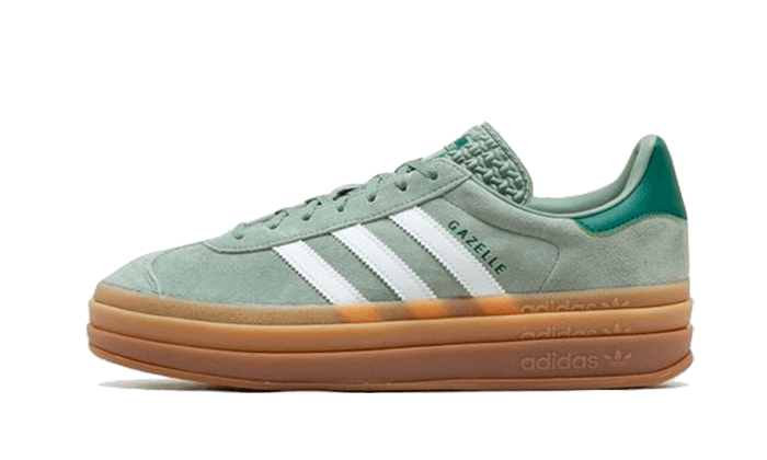 Adidas Gazelle Bold Silver Green biały-zielony - widok główny z boku | Saturaise.com