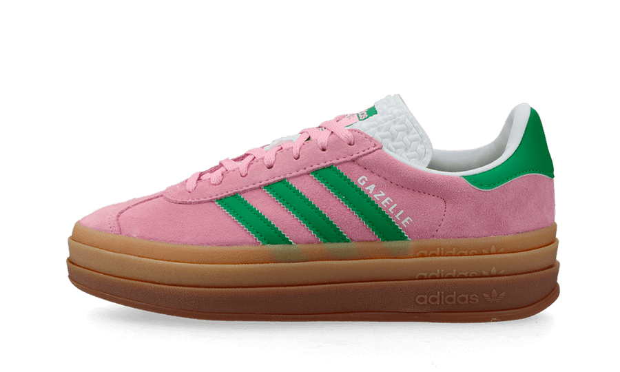 Adidas Gazelle Bold True Pink Green Cloud White biały-zielony - widok główny z boku | Saturaise.com