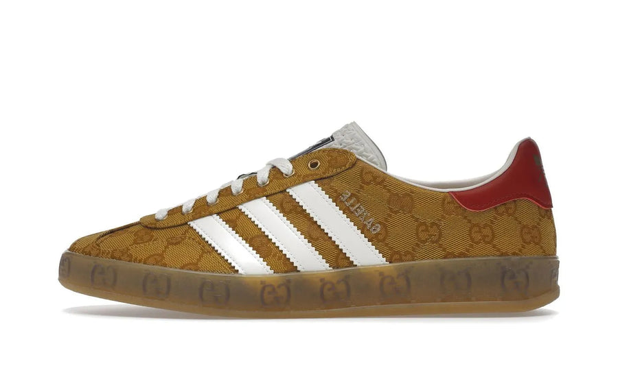 Adidas Gazelle Gucci Original GG Beige Brown biały-czerwony - widok główny z boku | Saturaise.com