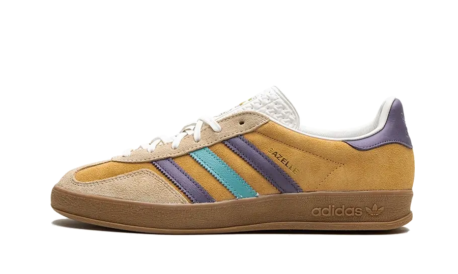 Adidas Gazelle Indoor Glow Orange Shadow Violet czarno-szary - widok główny z boku | Saturaise.com