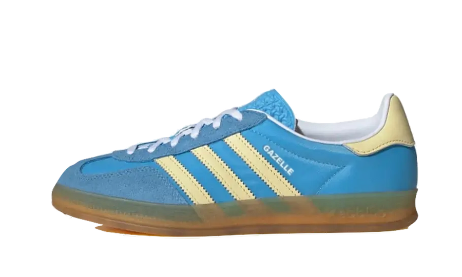 Adidas Gazelle Indoor Semi Blue Burst Almost Yellow biały-niebieski - widok główny z boku | Saturaise.com