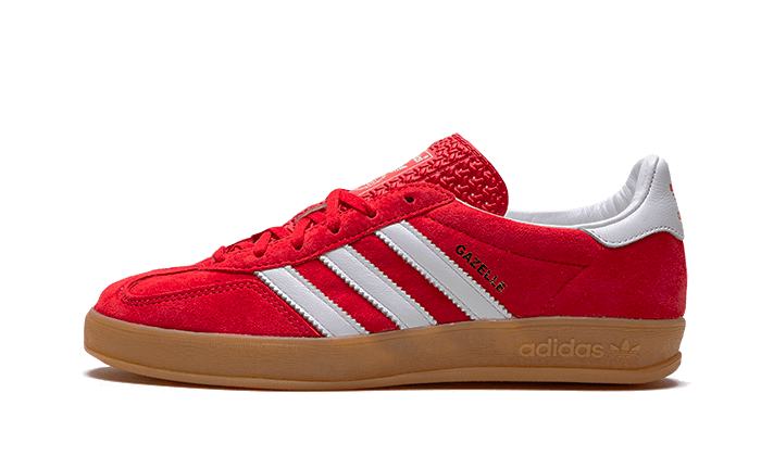 Adidas Gazelle Indoor Scarlet Cloud White biały-czerwony - widok główny z boku | Saturaise.com