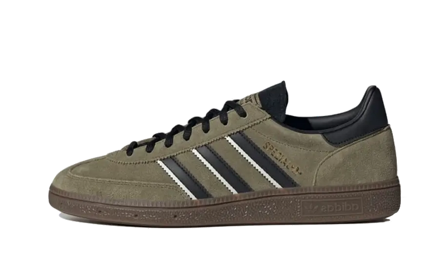 Adidas Handball Spezial Focus Olive Black czarny-biały - widok główny z boku | Saturaise.com