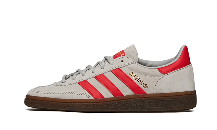 Adidas Handball Spezial Grey Two Hi-Res Red czerwony-szary - widok główny z boku | Saturaise.com