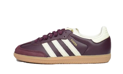 Adidas Samba OG Maroon Gold Metallic czarno-niebieski - widok główny z boku | Saturaise.com