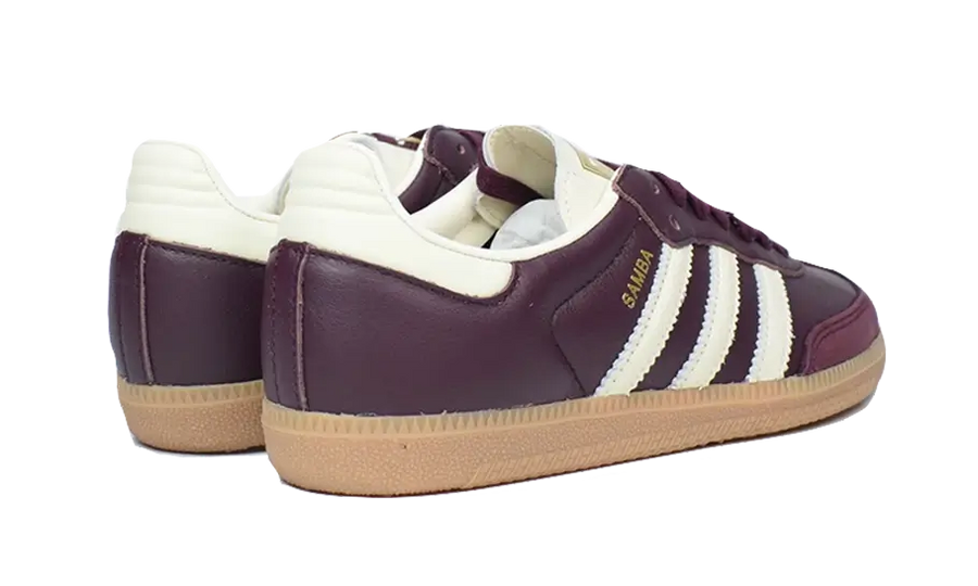 Buty Adidas Samba OG Maroon Gold Metallic - widok z przodu - Rozmiary EU