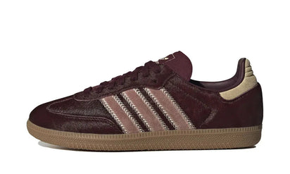 Adidas Adidas Samba OG Maroon Sand Strata Pony beżowy-burgundowy - widok główny z boku | Saturaise.com