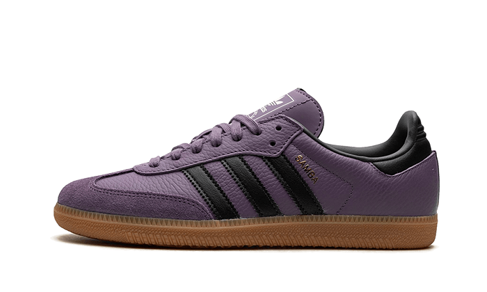 Adidas Samba OG Shadow Violet czarno-szary - widok główny z boku | Saturaise.com