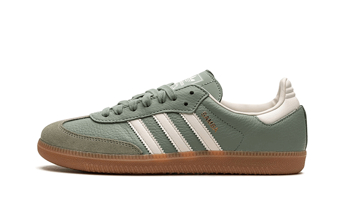 Adidas Samba OG Silver Green biały-czerwony - widok główny z boku | Saturaise.com