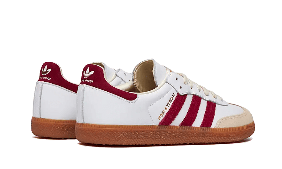 Buty Adidas Samba OG Sporty & Rich White Core Burgundy - widok z przodu - Rozmiary EU