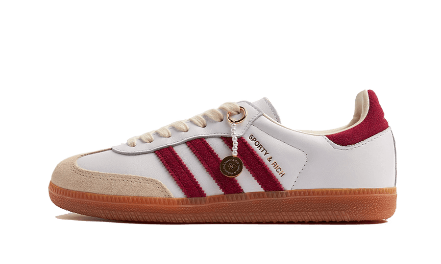 Adidas Samba OG Sporty & Rich White Core Burgundy biały-beżowy - widok główny z boku | Saturaise.com