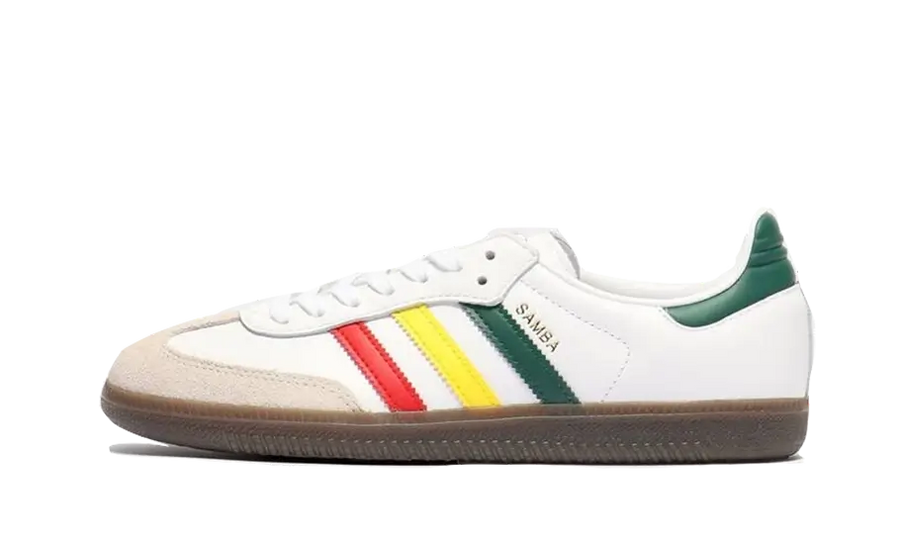 Adidas Samba OG White Rasta biały-czerwony - widok główny z boku | Saturaise.com