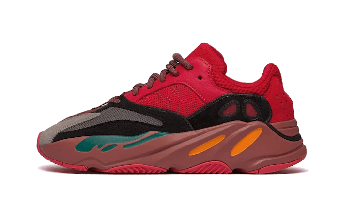Adidas Yeezy 700 Hi-Res Red czerwony-srebrny - widok główny z boku | Saturaise.com