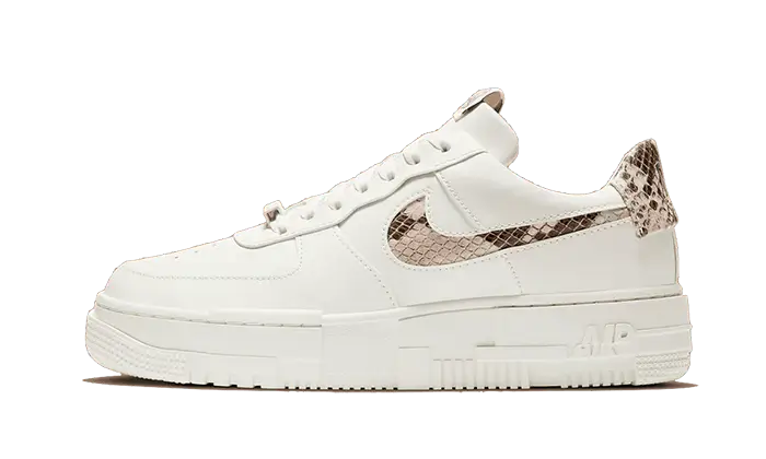Nike Air Force 1 Low Pixel Snakeskin biały-szary - widok główny z boku | Saturaise.com