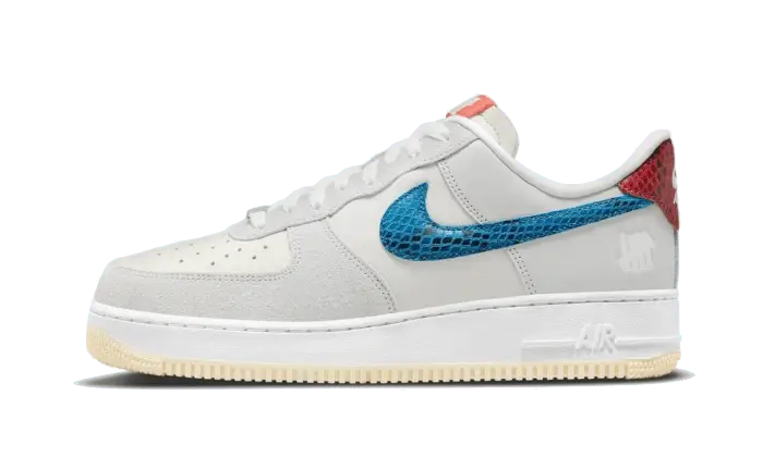 Nike Air Force 1 Low Undefeated 5 On It niebieski-szary - widok główny z boku | Saturaise.com