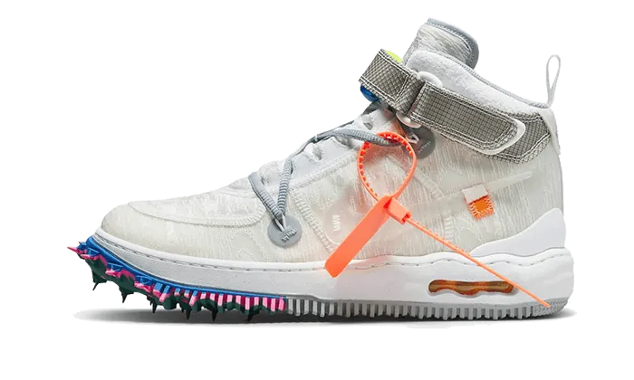 Nike Air Force 1 Mid Off-White Clear White - widok główny z boku - Streetwear
