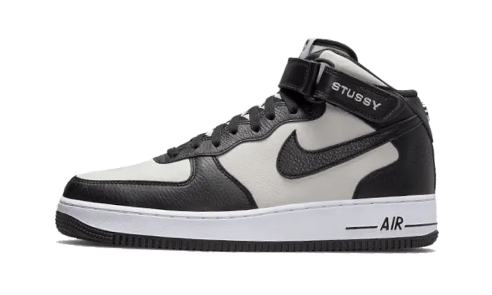 Nike Air Force 1 Mid Stussy Grey Black - widok główny z boku - Streetwear