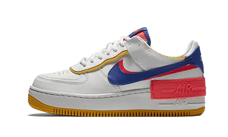 Nike Air Force 1 Shadow White Flash Crimson Astronomy Blue czarno-szary - widok główny z boku | Saturaise.com