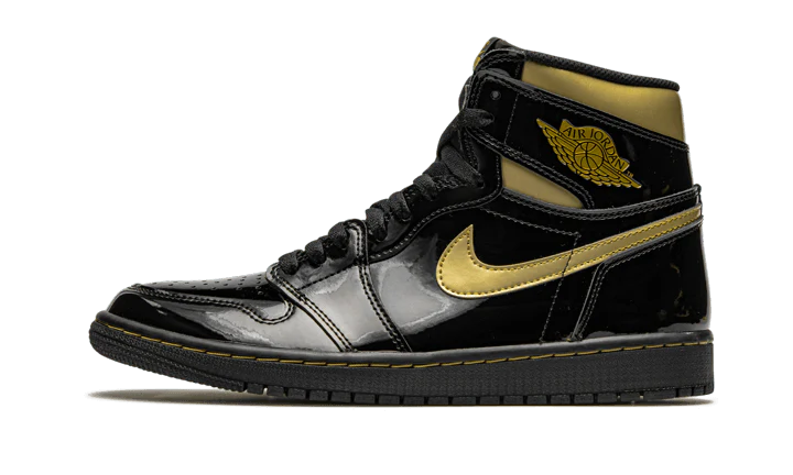Air Jordan Air Jordan 1 High Black Metallic Gold czarny-biały - widok główny z boku | Saturaise.com