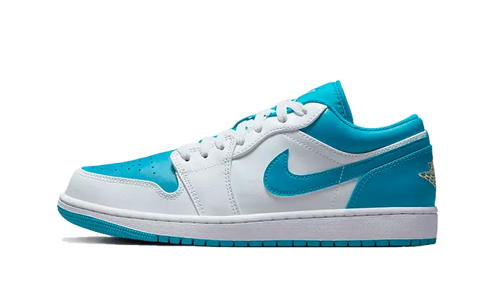 Air Jordan Air Jordan 1 Low Aquatone biały-złoty - widok główny z boku | Saturaise.com