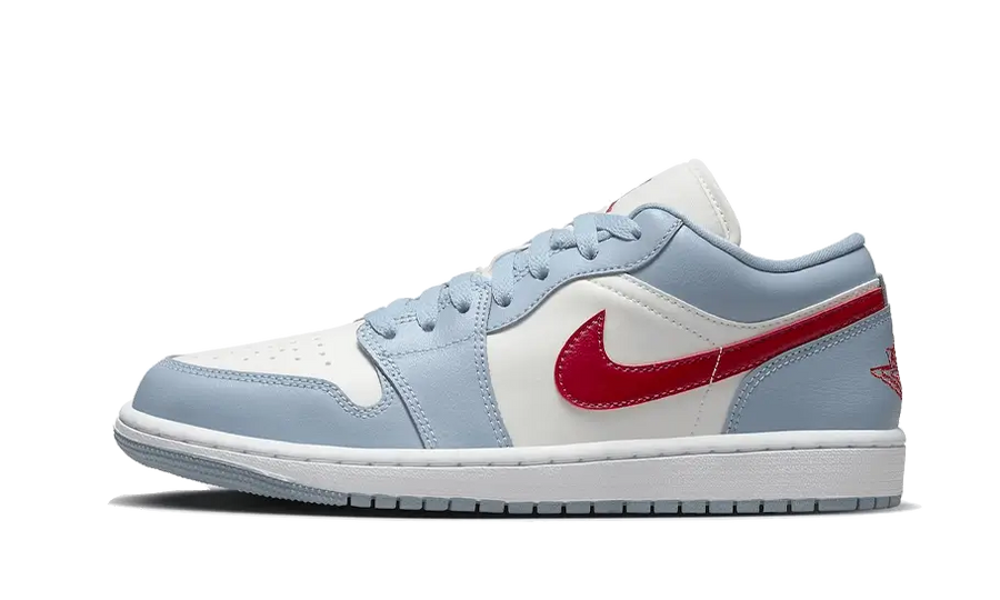 Air Jordan Air Jordan 1 Low Blue Whisper biały-czerwony - widok główny z boku | Saturaise.com