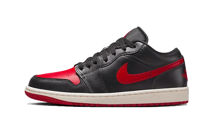 Air Jordan Air Jordan 1 Low Bred Sail czarno-czerwony - widok główny z boku | Saturaise.com