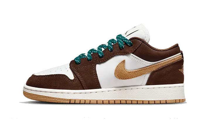 Air Jordan Air Jordan 1 Low Cacao Wow biały-zielony - widok główny z boku | Saturaise.com