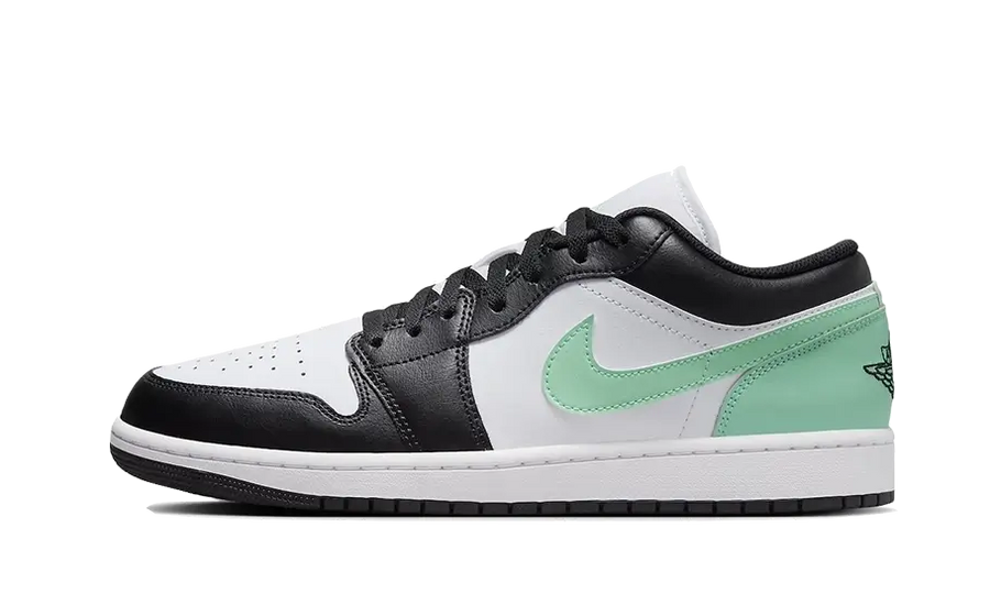 Air Jordan Air Jordan 1 Low Green Glow czarny-biały - widok główny z boku | Saturaise.com