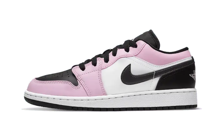 Air Jordan Air Jordan 1 Low White Light Arctic Pink czarny-biały - widok główny z boku | Saturaise.com