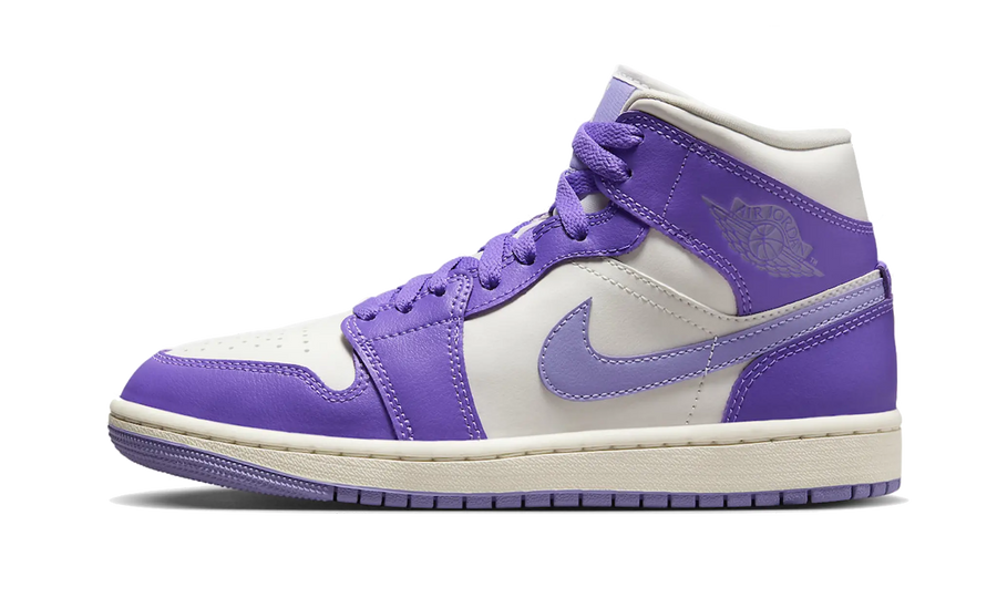 Air Jordan Air Jordan 1 Mid Action Grape czarny-biały - widok główny z boku | Saturaise.com