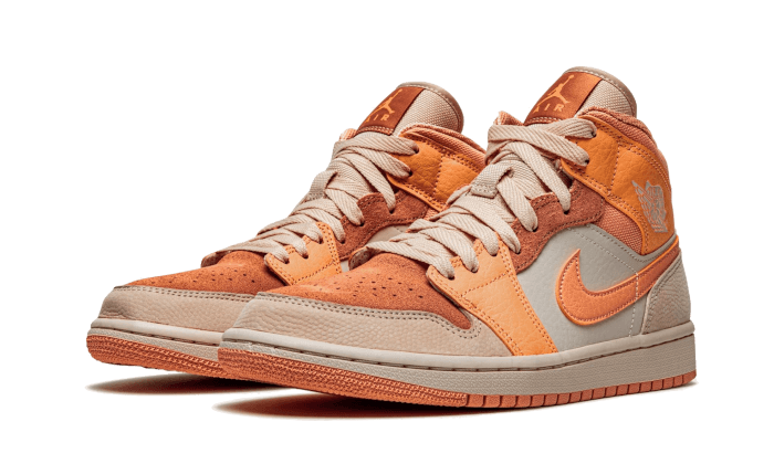 Kup oryginalne Air Jordan 1 Mid Apricot Orange DH4270-800 - widok z drugiego boku - Sneakersy