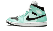 Air Jordan Air Jordan 1 Mid Aqua Blue Tint czarny-biały - widok główny z boku | Saturaise.com