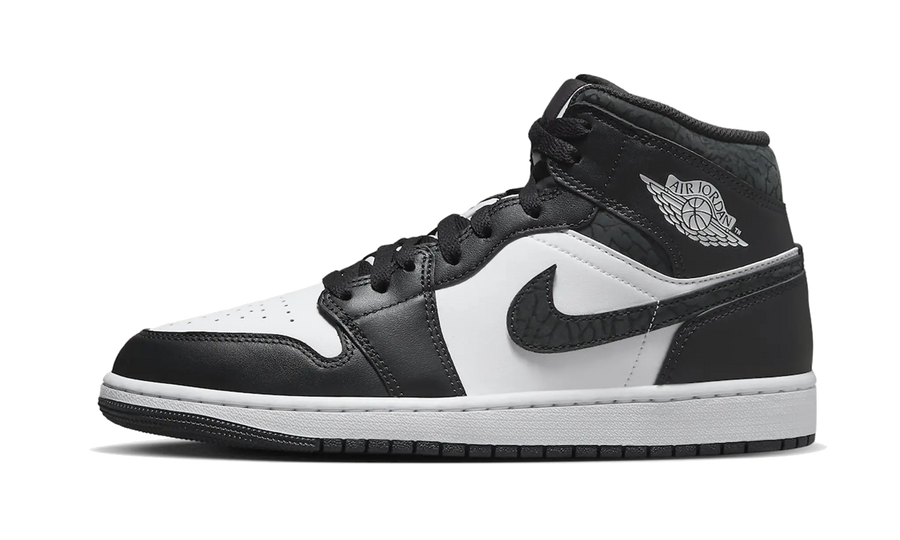 Air Jordan Air Jordan 1 Mid Black Elephant czarny-biały - widok główny z boku | Saturaise.com