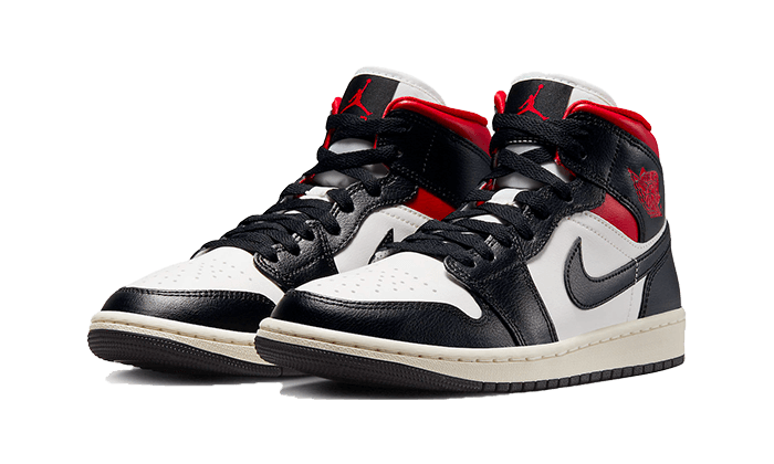 Kup oryginalne Air Jordan 1 Mid Black Gym Red BQ6472-061 - widok z drugiego boku - Sneakersy